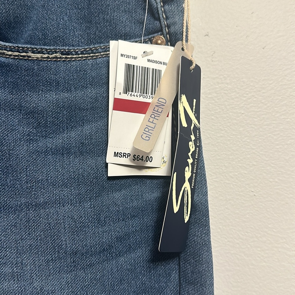 Seven7 girlfriend denim Capri jeans size 14 new - Picture 2 of 5